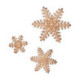 Décorations en sucre FunCakes flocons de neige bronze 3 tailles 12 pièces
