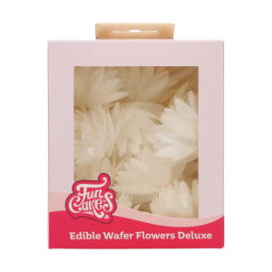 Fleurs comestibles en azyme FunCakes moyenne aster blanche 5,5 cm 14 pièces
