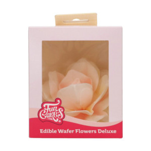 Fleurs comestibles en azyme FunCakes grande rose jaune et orange 12,5 cm 1 pièce
