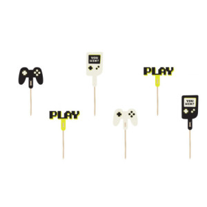 Toppers PartyDeco video games 6 pieces