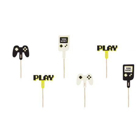 Toppers PartyDeco video games 6 pieces