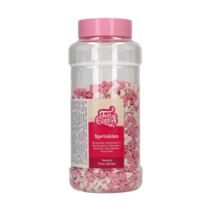 Coeurs roses et blancs en sucre FunCakes 450 g