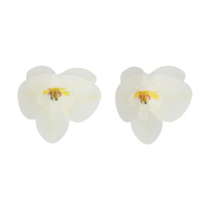 Fleurs comestibles en azyme FunCakes moyenne orchidée blanche 8,5 cm 10 pièces