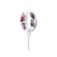 Bougie PartyDeco chiffre 0 blanc fleuri