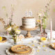 Bougie PartyDeco chiffre 0 blanc fleuri