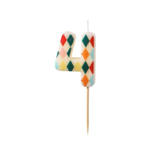 Bougie PartyDeco chiffre 4 losange