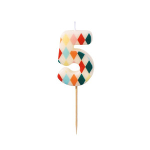 Candle PartyDeco number 5 diamond