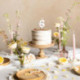 Bougie PartyDeco chiffre 6 blanc fleuri