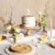 Bougie PartyDeco chiffre 1 blanc fleuri