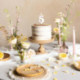 Bougie PartyDeco chiffre 5 blanc fleuri