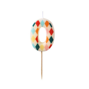 Bougie PartyDeco chiffre 0 losange