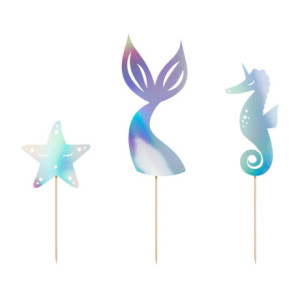 Toppers PartyDeco sirène 3 pièces