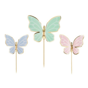 Toppers PartyDeco papillons 9 pièces