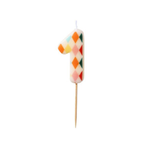 Bougie PartyDeco chiffre 1 losange