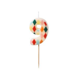 Bougie PartyDeco chiffre 9 losange