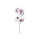 Bougie PartyDeco chiffre 2 blanc fleuri