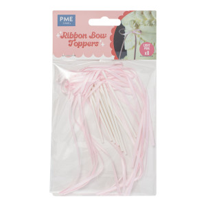 Noeuds à gâteau PME ruban rose clair (lot de 8)